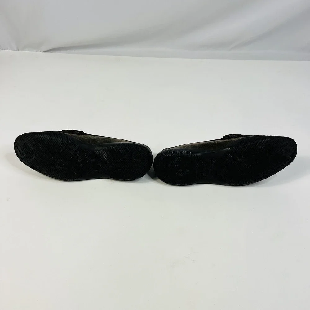 Allen Edmonds Hyde Brown Grey Two Tone Leather Mens‎ Penny Loafer Size 9